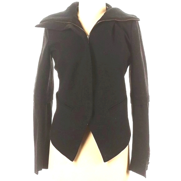 IMPROVD Fitted Blazer jacket tuxedo wool blend Funnel neck classic - Picture 6 of 16